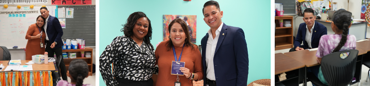 Austin ISD Superintendent Matias Segura gives Rave Award to Palm Elementary teacher 