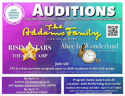 Flyer about auditions, see text below.